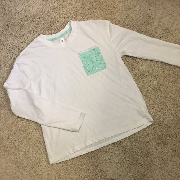 White Jersey Minty Pocket Cotton Pastelcore Top - Picture 7 of 11
